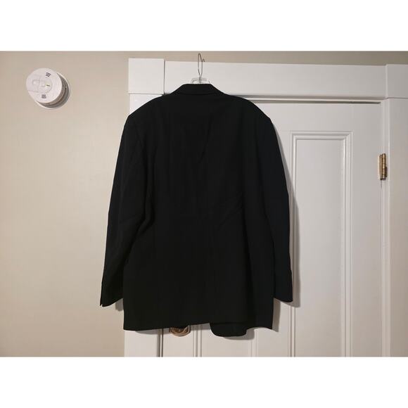Kenneth Cole Blazer Mens 42R Dark Black Wool Blend Stretch Sports Coat Jacket - Picture 2 of 10